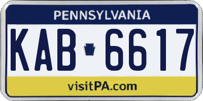 PA license plate KAB6617