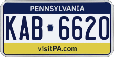 PA license plate KAB6620
