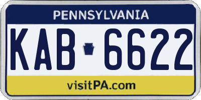 PA license plate KAB6622