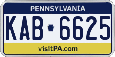 PA license plate KAB6625