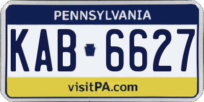 PA license plate KAB6627