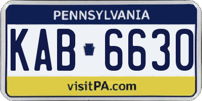 PA license plate KAB6630