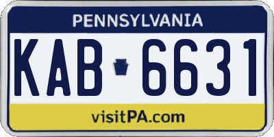 PA license plate KAB6631