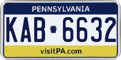 PA license plate KAB6632