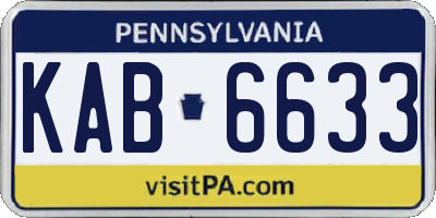 PA license plate KAB6633