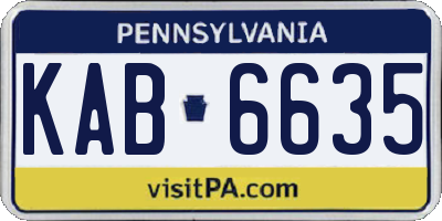 PA license plate KAB6635