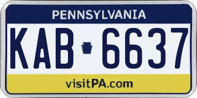 PA license plate KAB6637