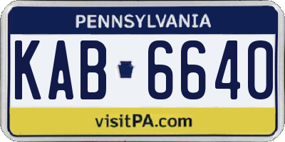 PA license plate KAB6640