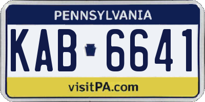 PA license plate KAB6641