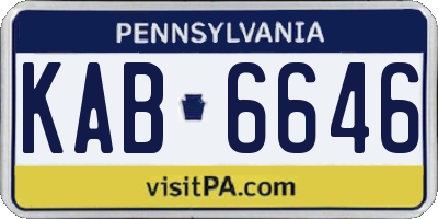 PA license plate KAB6646