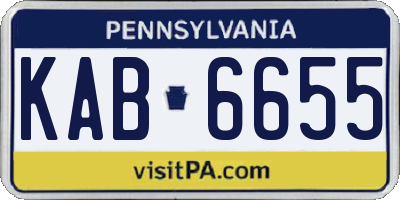 PA license plate KAB6655