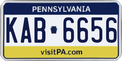 PA license plate KAB6656