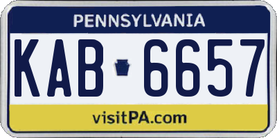 PA license plate KAB6657