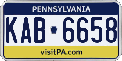 PA license plate KAB6658