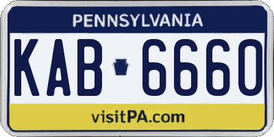 PA license plate KAB6660