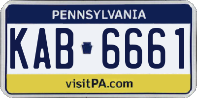 PA license plate KAB6661