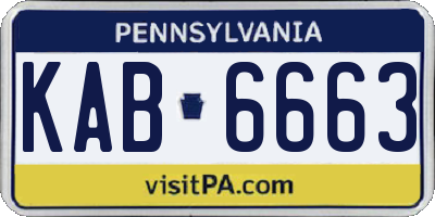 PA license plate KAB6663