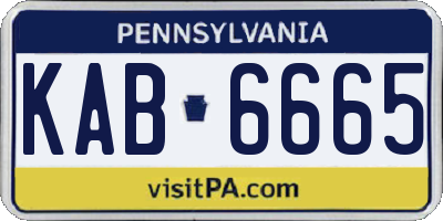 PA license plate KAB6665