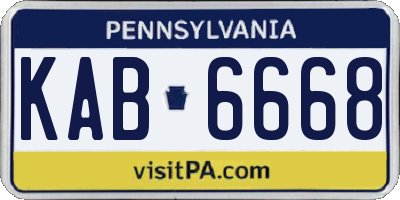 PA license plate KAB6668