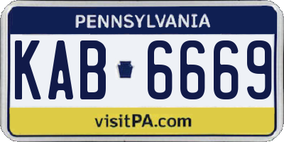 PA license plate KAB6669