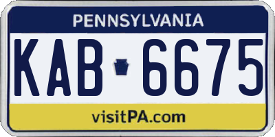 PA license plate KAB6675