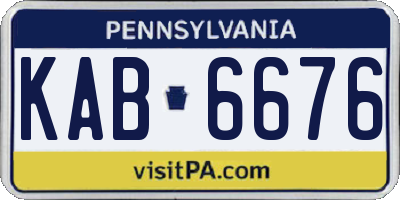 PA license plate KAB6676