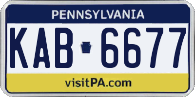 PA license plate KAB6677