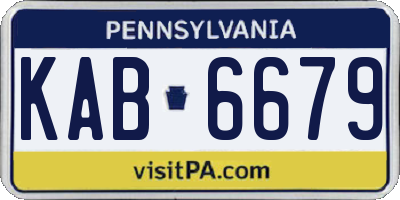 PA license plate KAB6679