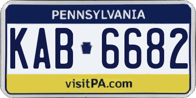 PA license plate KAB6682