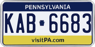 PA license plate KAB6683