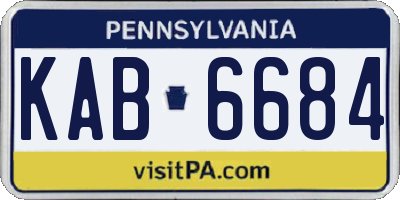 PA license plate KAB6684