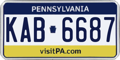 PA license plate KAB6687