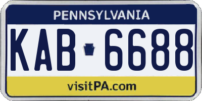 PA license plate KAB6688