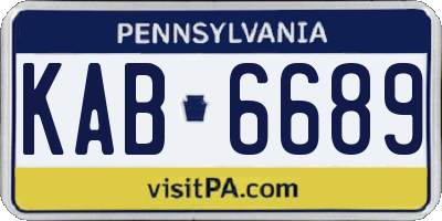 PA license plate KAB6689