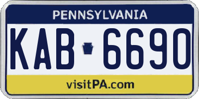 PA license plate KAB6690
