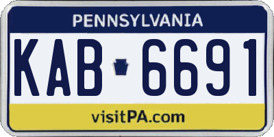 PA license plate KAB6691