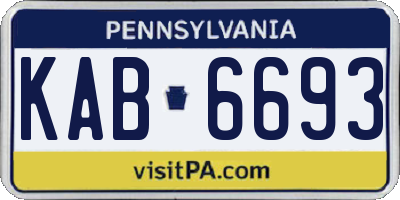 PA license plate KAB6693
