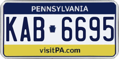 PA license plate KAB6695