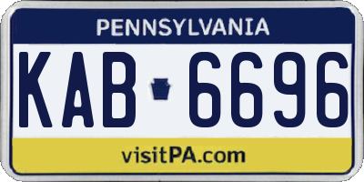 PA license plate KAB6696