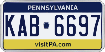 PA license plate KAB6697