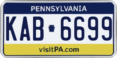 PA license plate KAB6699
