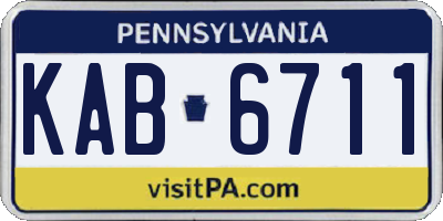 PA license plate KAB6711