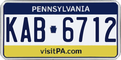 PA license plate KAB6712