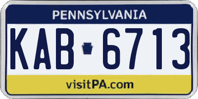 PA license plate KAB6713