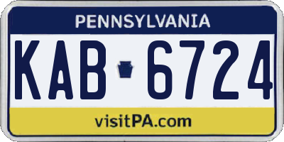 PA license plate KAB6724