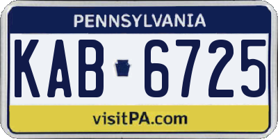 PA license plate KAB6725
