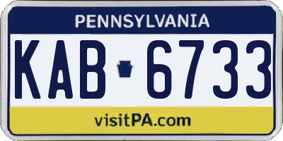 PA license plate KAB6733