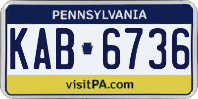 PA license plate KAB6736