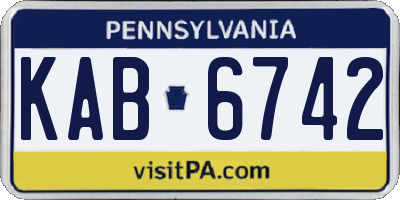 PA license plate KAB6742