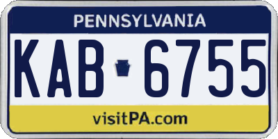 PA license plate KAB6755